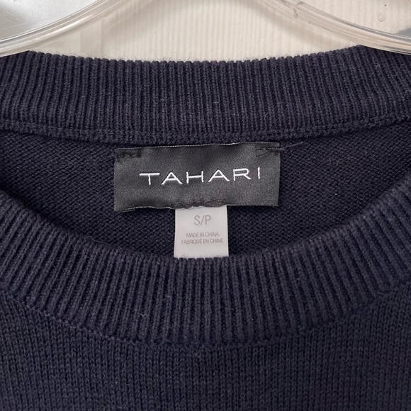 NWOT Tahari Men’s Wool Blend Navy Striped Crewneck Sweater S - Picture 6 of 10